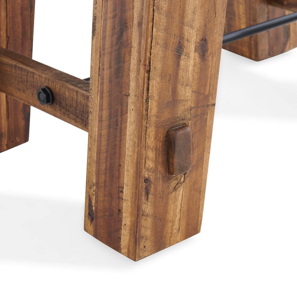 Durango 27" Rustic Industrial Wood End Table with Metal Accents