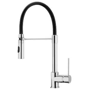 Elba Single Handle Pull Down Sprayer Kitchen Faucet with Silicon Spout in Chrome