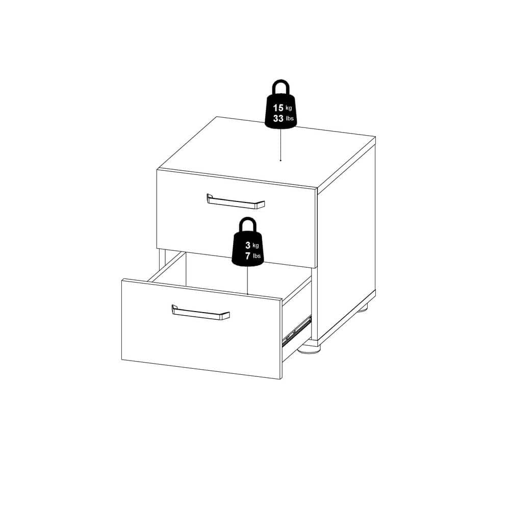 Dallas Dark Chocolate 2 Drawer Nightstand with Streamlined Hardware