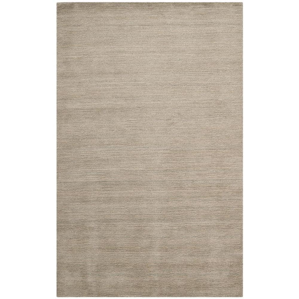 Handmade Grey Wool Solid Area Rug, 4' x 6'