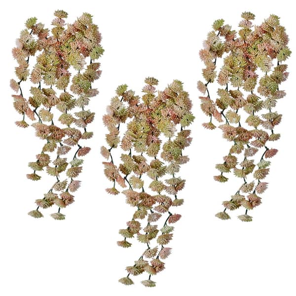 Regency International 10 in. Pink Artificial Sedum Vine Pick