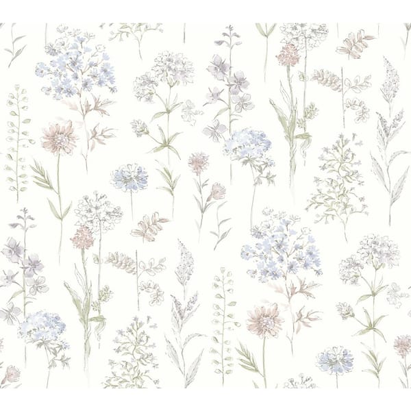 Chesapeake Bergamot Lavender Multi-Colored Pre-Pasted Non-Woven Wallpaper