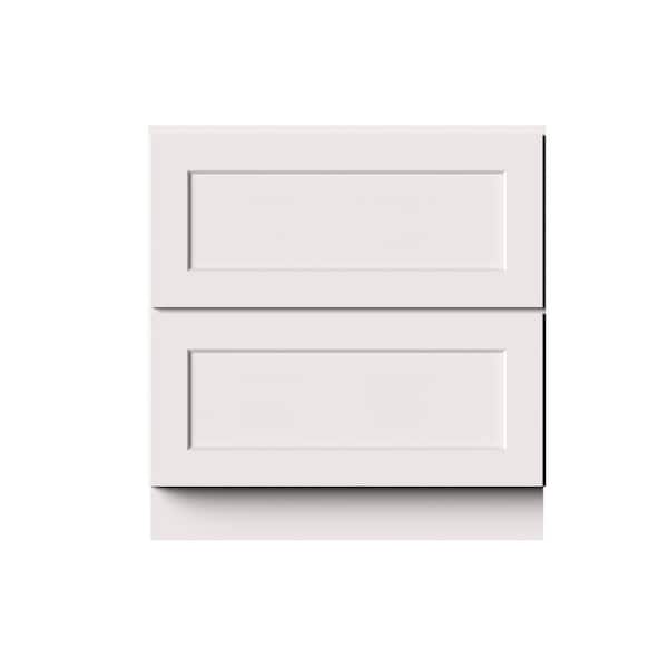 33 in. W x 24 in. D x 34.5 in. H Ready to Assemble Solid Wood Frame Shaker Drawer Base Kitchen Cabinet in White