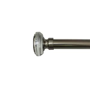 72 in. - 144 in. Adjustable 1 in. Single Curtain Rod in Nickel with Crystal Finial