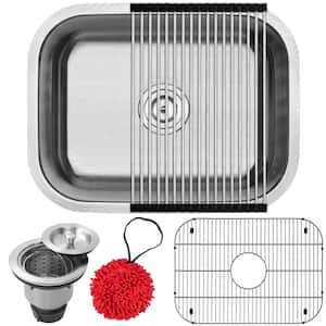 Haven Undermount 16-Gauge Stainless Steel 23 in. Single Basin Kitchen Sink with Accessory Kit
