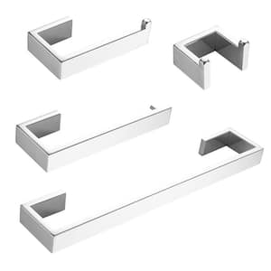 4-Piece Bath Hardware Set with 23.6 in. Towel Bar, Toilet Paper Holder, and Towel Hook in Polished Chrome