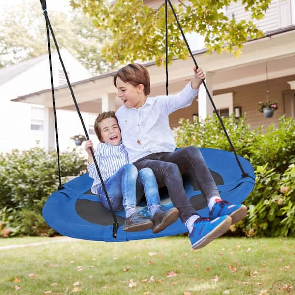 Costway Blue Whale 40 in. Flying Saucer Tree Multi-Person Swing