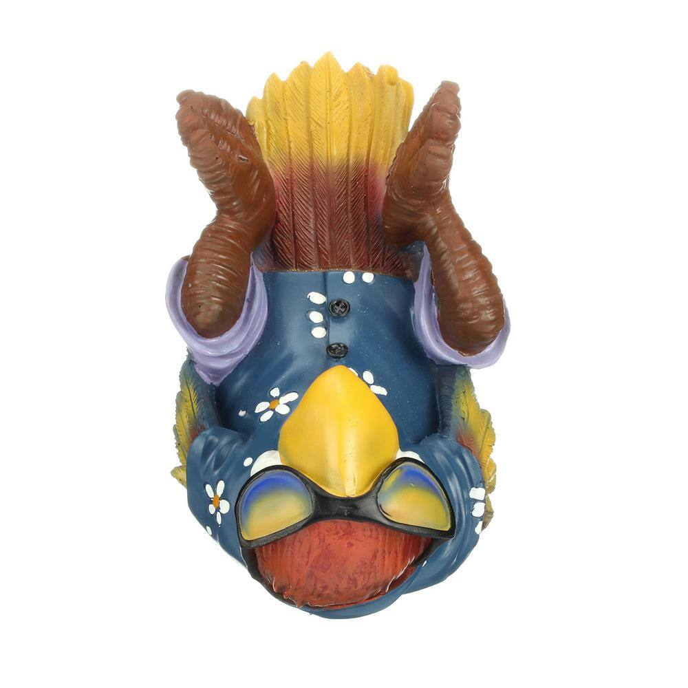 Colorful Tropical Tiki Parrot Resin Bottle Holder Statue