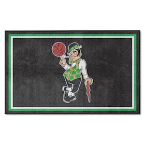 Boston Celtics Black 4 ft. x 6 ft. Plush Area Rug