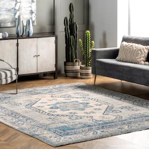 Alexis Blue 7 ft. x 9 ft. Distressed Persian Area Rug