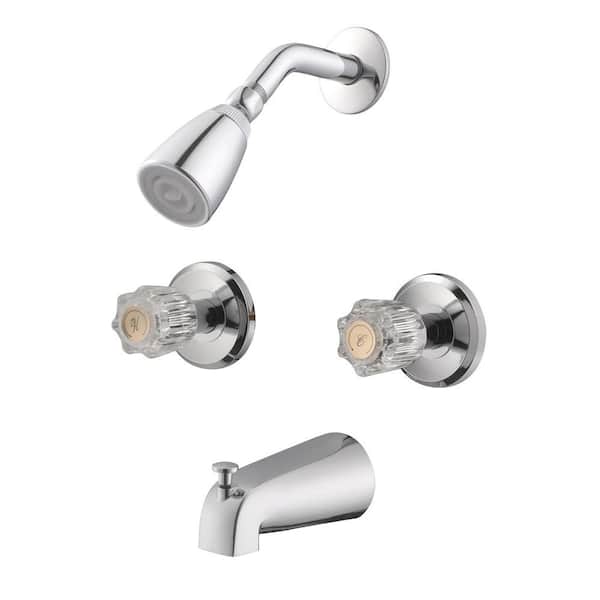 Design House Millbridge 2-Handle 1-Spray Tub and Shower Faucet in Polished Chrome (Valve Included)