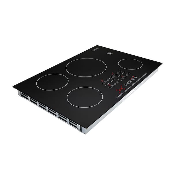 220V 30 in. 4-Elements Glass Top Surface Built-in Induction Cooktop 7800W in Black with 9-Level Power Boost