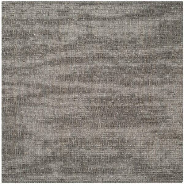 SAFAVIEH Natural Fiber Light Gray 4 ft. x 4 ft. Woven Crosstitch Square Area Rug