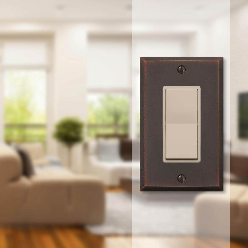 Aged Bronze Single Rocker Cast Metal Wall Plate
