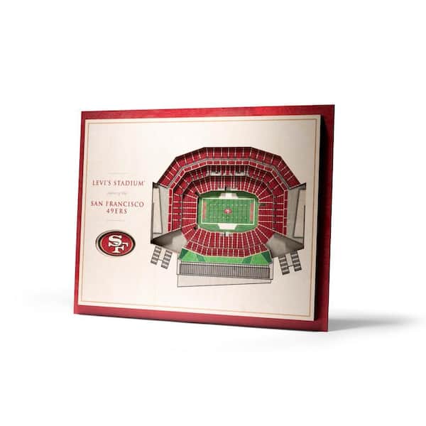 NFL San Francisco 49ers 5-Layer Stadiumviews 3D Wooden Wall Art