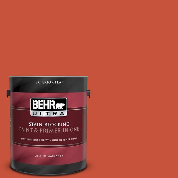 BEHR ULTRA 1 gal. #UL120-18 Koi Flat Exterior Paint and Primer in One