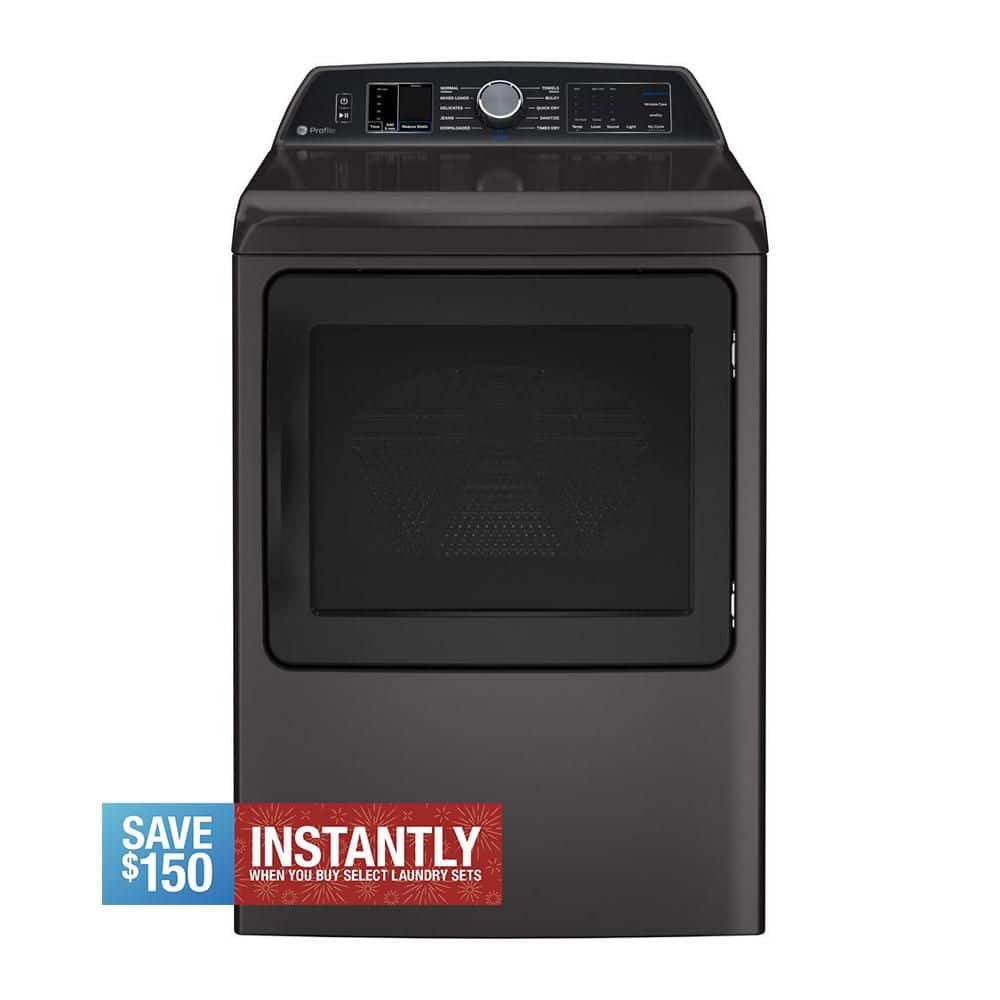 Profile 7.4 cu. ft. Smart Gas Dryer in Diamond Gray with Steam, Sanitize Cycle and Sensor Dry, ENERGY STAR