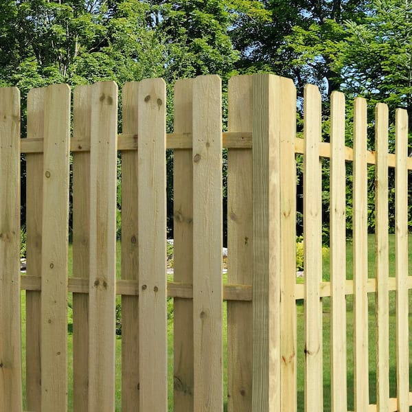 Outdoor Essentials 5 8 in. x 5 1 2 in. x 6 ft. Pressure Treated Pine Dog Ear Fence Picket 102560 The Home Depot