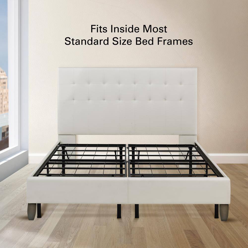 King Black Metal Platform Bed Frame with Storage