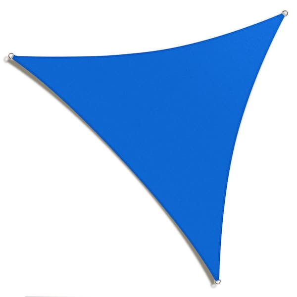 AMGO 16 ft. x 16 ft. x 16 ft. Blue Triangle Shade Sail