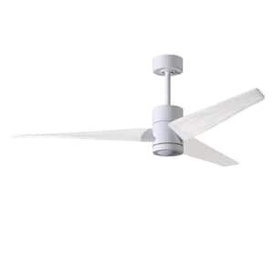 Super Janet 60 in. Integrated LED Gloss White Ceiling Fan with Light Kit