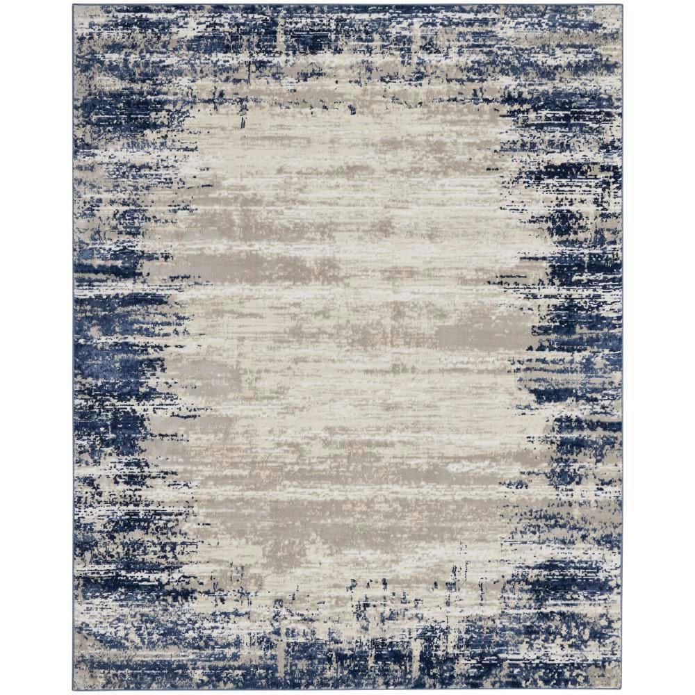 Cyrus Ivory/Navy 8 ft. x 10 ft. Abstract Modern Area Rug price history on PriceWatchPro