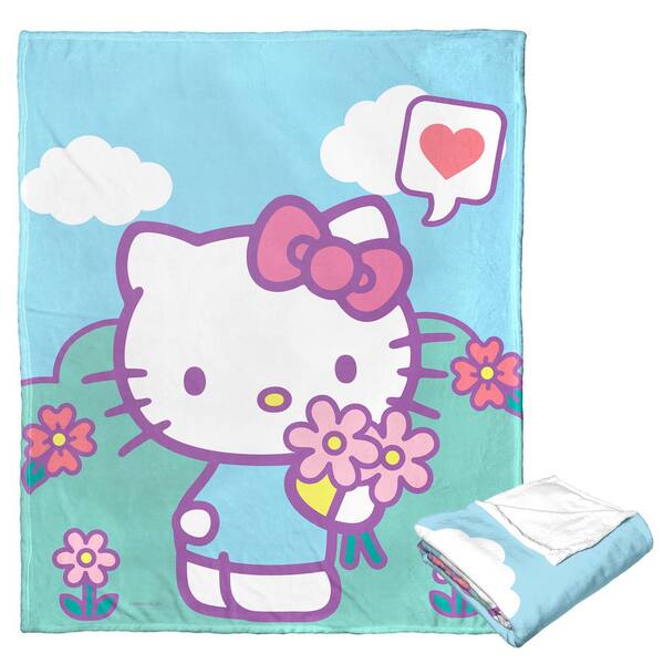 Northwest Hello Kitty Smitten Youth Silk Touch Comfy Throw Blanket with  Sleeves, 48 x, 48