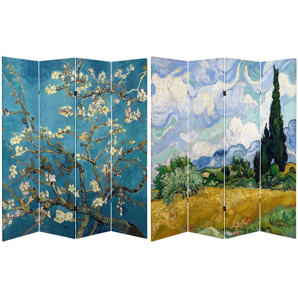 miBasics Van Gogh Fine Art Double Sided Room Divider Almond Blossoms and Wheat Field : 20x20 Inch Polyester, Machine Washable Cloth Napkins