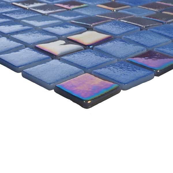 Glass Tile Love Whole Lotta Dark Blue Mix 12.5 in. x 21.5 in. Chips Mosaic Glossy Glass Floor Tile (10.76 sq. ft./Case)