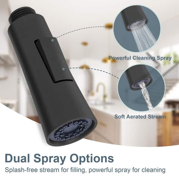 GRANDJOY 18 in. H Spout 360° Swivel Single Handle Pull Out 2