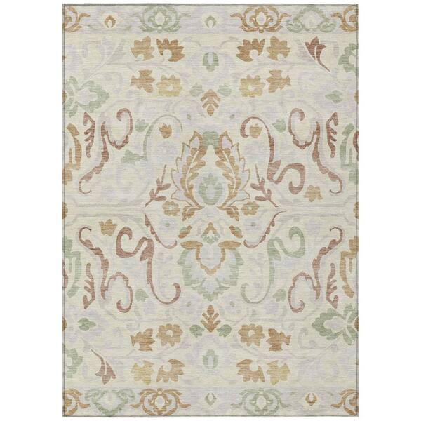 Chantille Machine Washable Indoor/Outdoor Abstract ACN3159 Cream 8 ft. x 10 ft. Area Rug