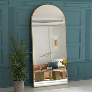 Classical 24 in. W x 71 in. H Oversized Mirror/Floor Mirror Hanging Wall or Standing for Bedroom Dressing Room in Gold