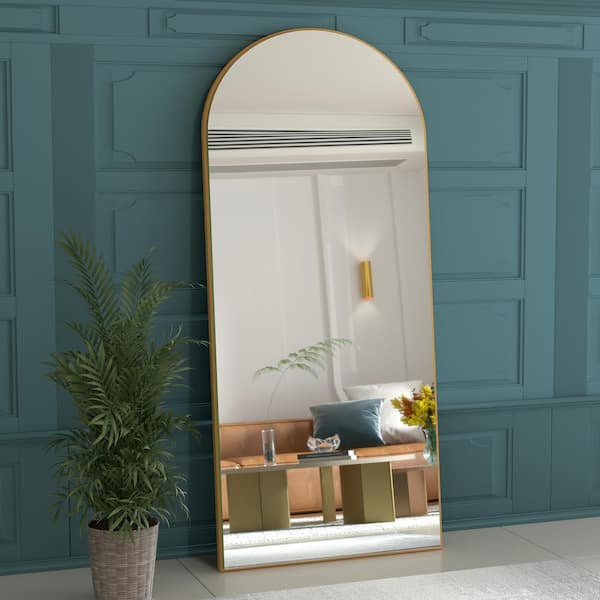 Seafuloy Classical 24 in. W x 71 in. H Oversized Mirror/Floor Mirror Hanging Wall or Standing for Bedroom Dressing Room in Gold
