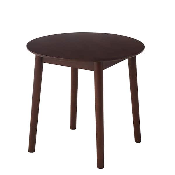 Unbranded Walnut Wood 31.5 in. Round Coffee Table for 2-4 People, Dining Table Side Table for Kitchen Dining Room Living Room