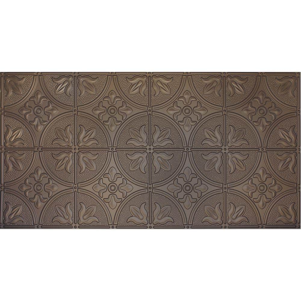 Dimensions 2 ft. x 4 ft. Glue Up Tin Ceiling Tile in Metallic Bronze price history on PriceWatchPro