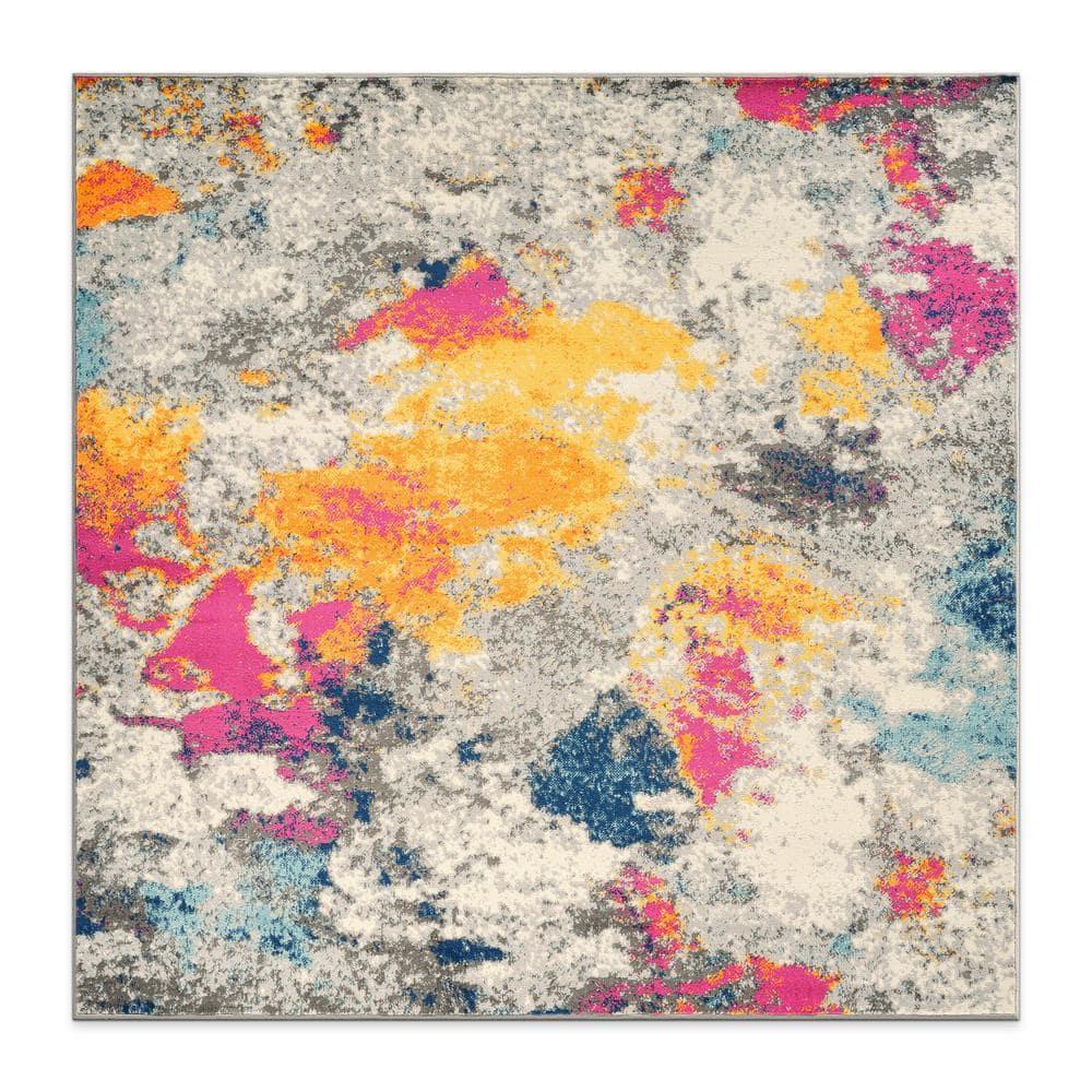 World Rug Gallery Sky Multi 6 ft. 6 in. x 6 ft. 6 in. Square ...