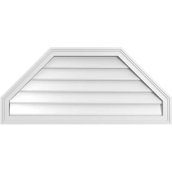 Ekena Millwork 40 in. x 18 in. Octagonal Top Surface Mount PVC Gable Vent: Decorative with Brickmould Frame