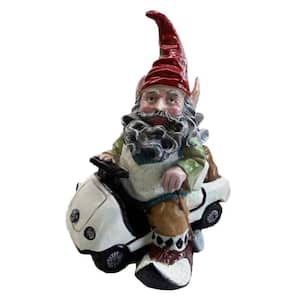 12 in. Golfer Gnome Riding in His Golf Cart Collectible Statue