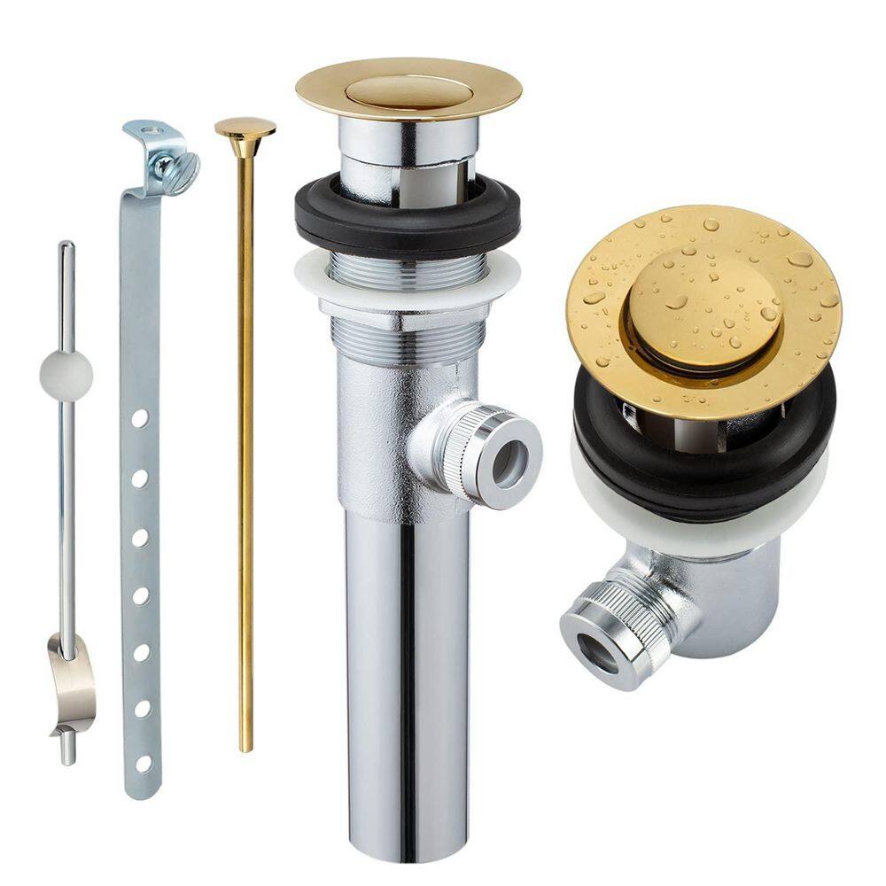 8 in. H x 2.15 in. W x 2.15 in. D Polished Brass Sink Pop-Up Drain Stopper Assembly with Lift Rod and Overflow price history on PriceWatchPro