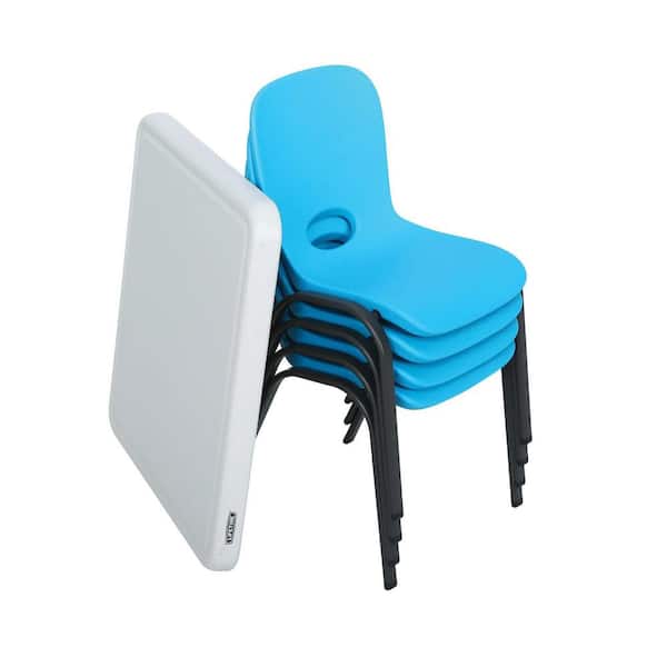 Lifetime 5-Piece Blue and Almond Children's Table and Chair Set