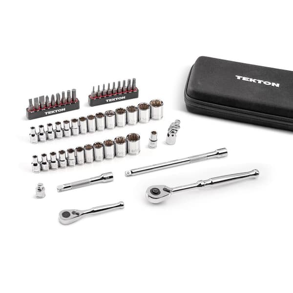 TEKTON 1/4 Inch Drive 12-Point Small Engine Shallow Socket, Bit