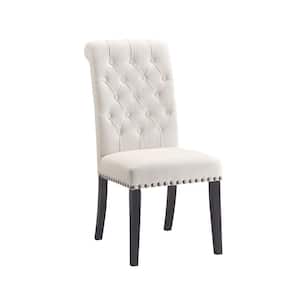 Wooden Cream and Black Dining Side Chair (Set of 2)
