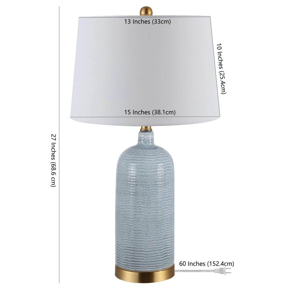 Stark Blue Glass 18-inch Gold-Finished Table Lamp