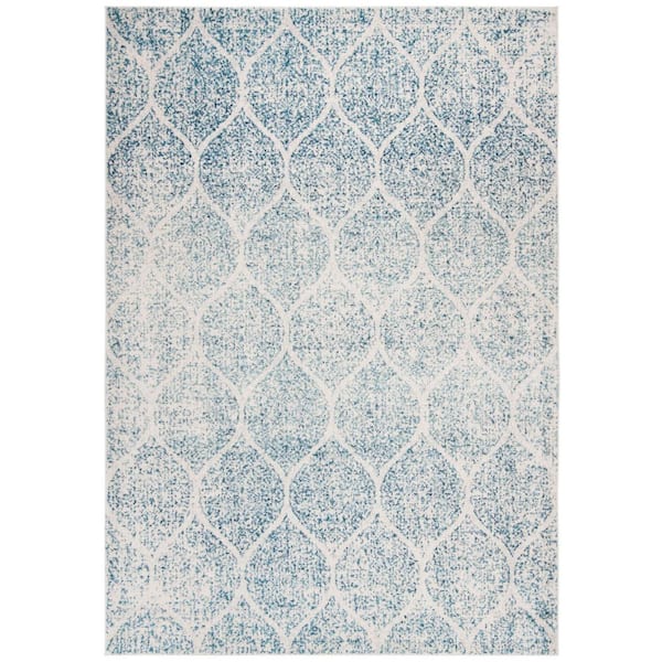 SAFAVIEH Madison Cream/Turquoise 7 ft. x 9 ft. Medallion Area Rug