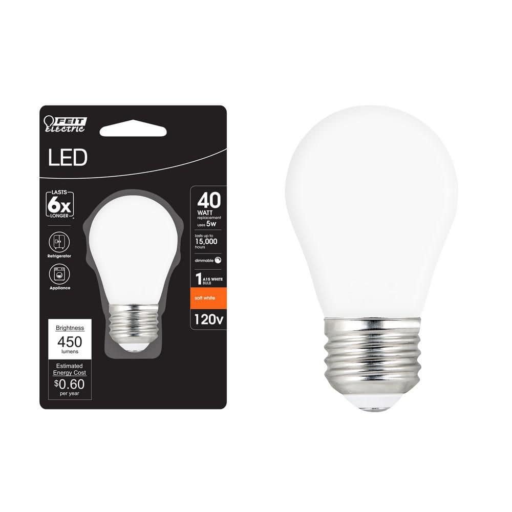 Feit Electric 40-Watt Equivalent A15 Frosted Glass E26 Base