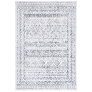 Toscana Gray/Ivory 8 ft. x 10 ft. Floral Distressed Area Rug