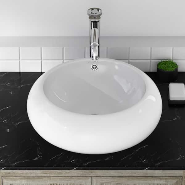 Swiss Madison Plaisir Round Vessel Sink in White