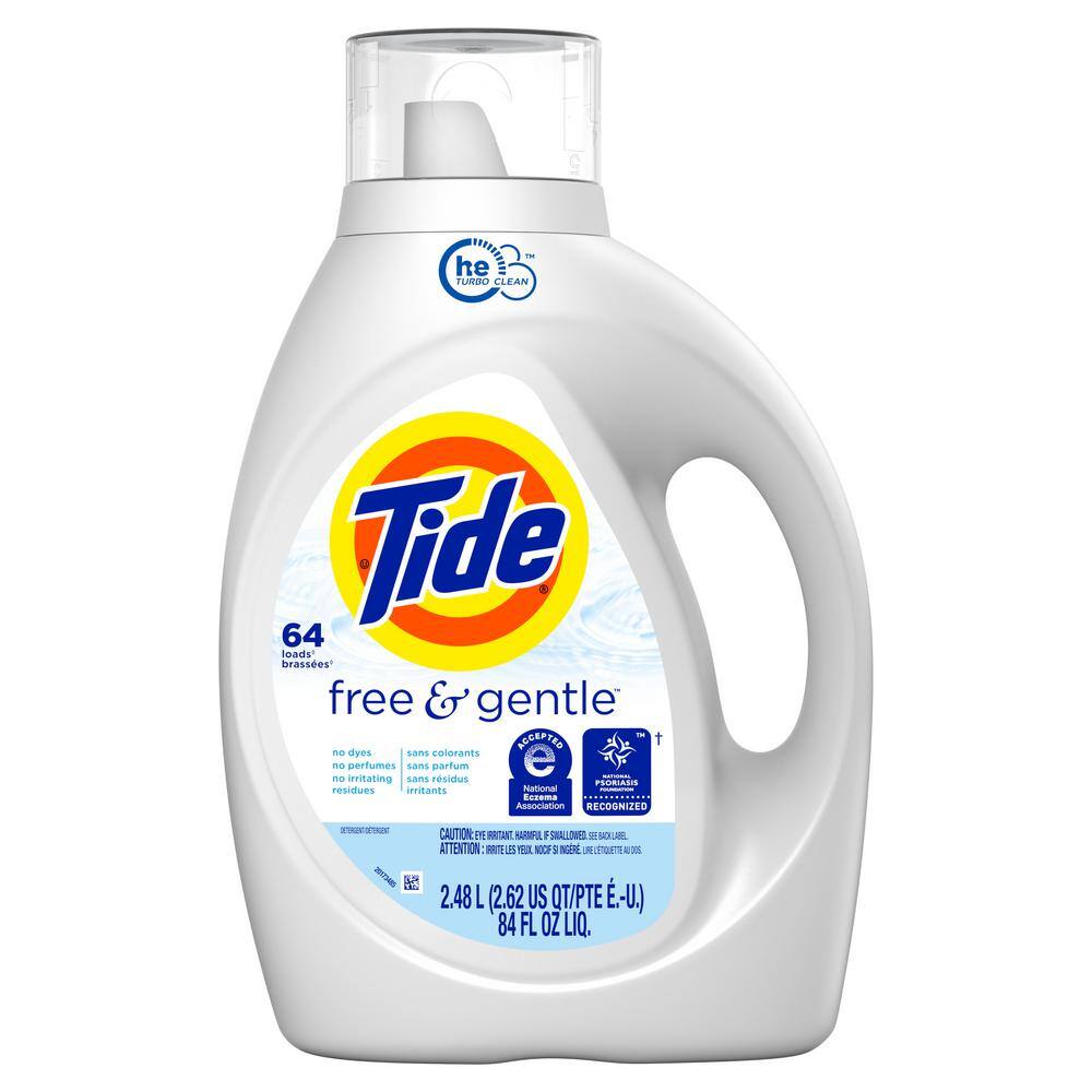 Tide 84 oz. Free and Gentle Liquid Laundry Detergent (64-Loads ...