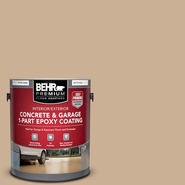 1 gal. #N260-3 Polo Tan Self-Priming 1-Part Epoxy Satin Interior/Exterior Concrete and Garage Floor Paint