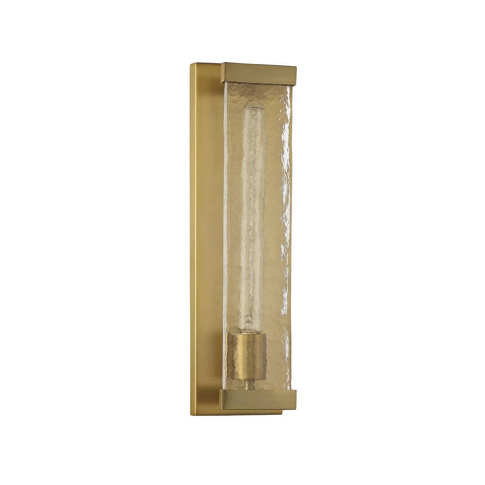 Alberta Warm Brass and Glass Industrial Wall Sconce